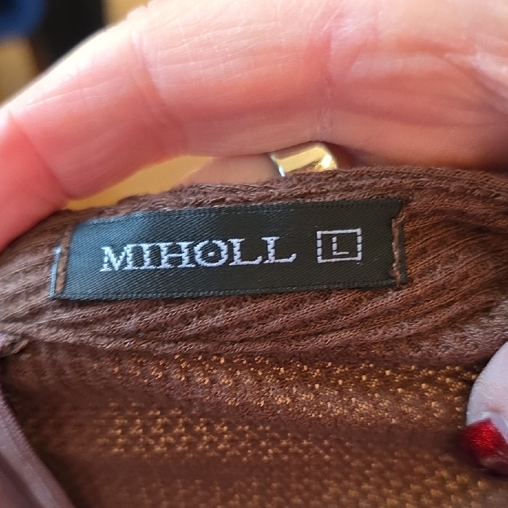 Miholl Elegant Brown Lace Autumn Sleeve Women's Top - Picture 4 of 4